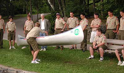 We teach all youth groups how to use our lightweight canoe trip equipment before the canoe trip